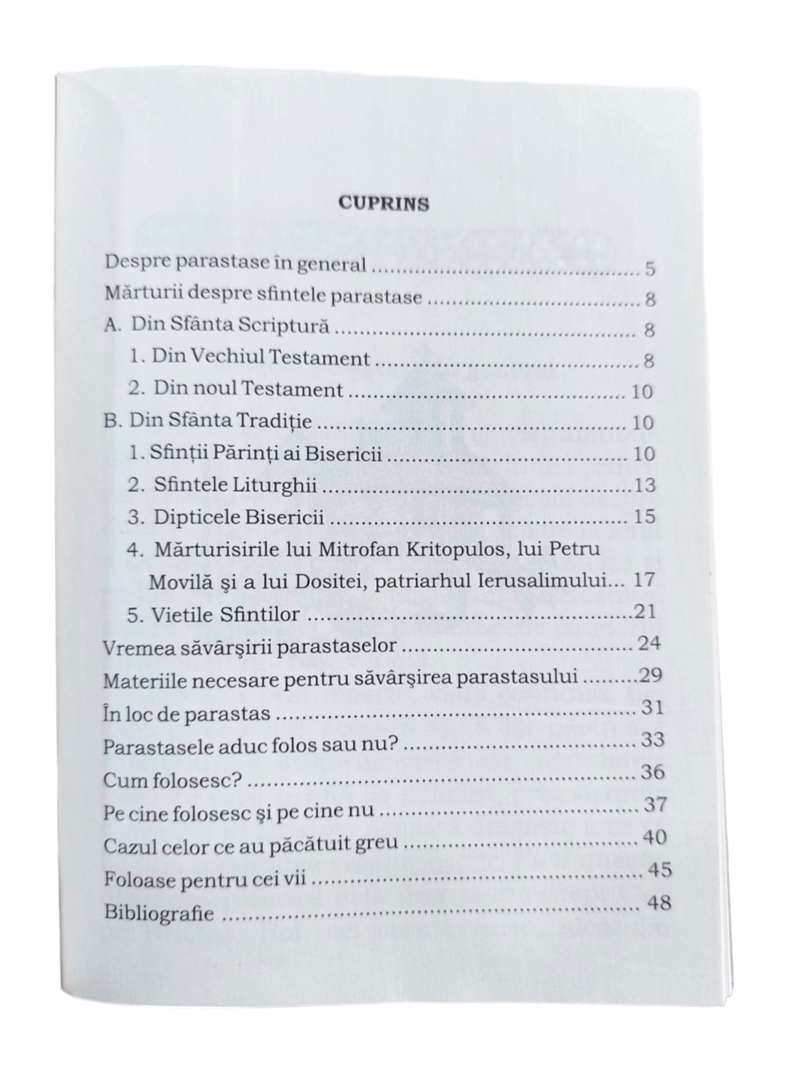 PARASTASELE SI FOLOSUL LOR