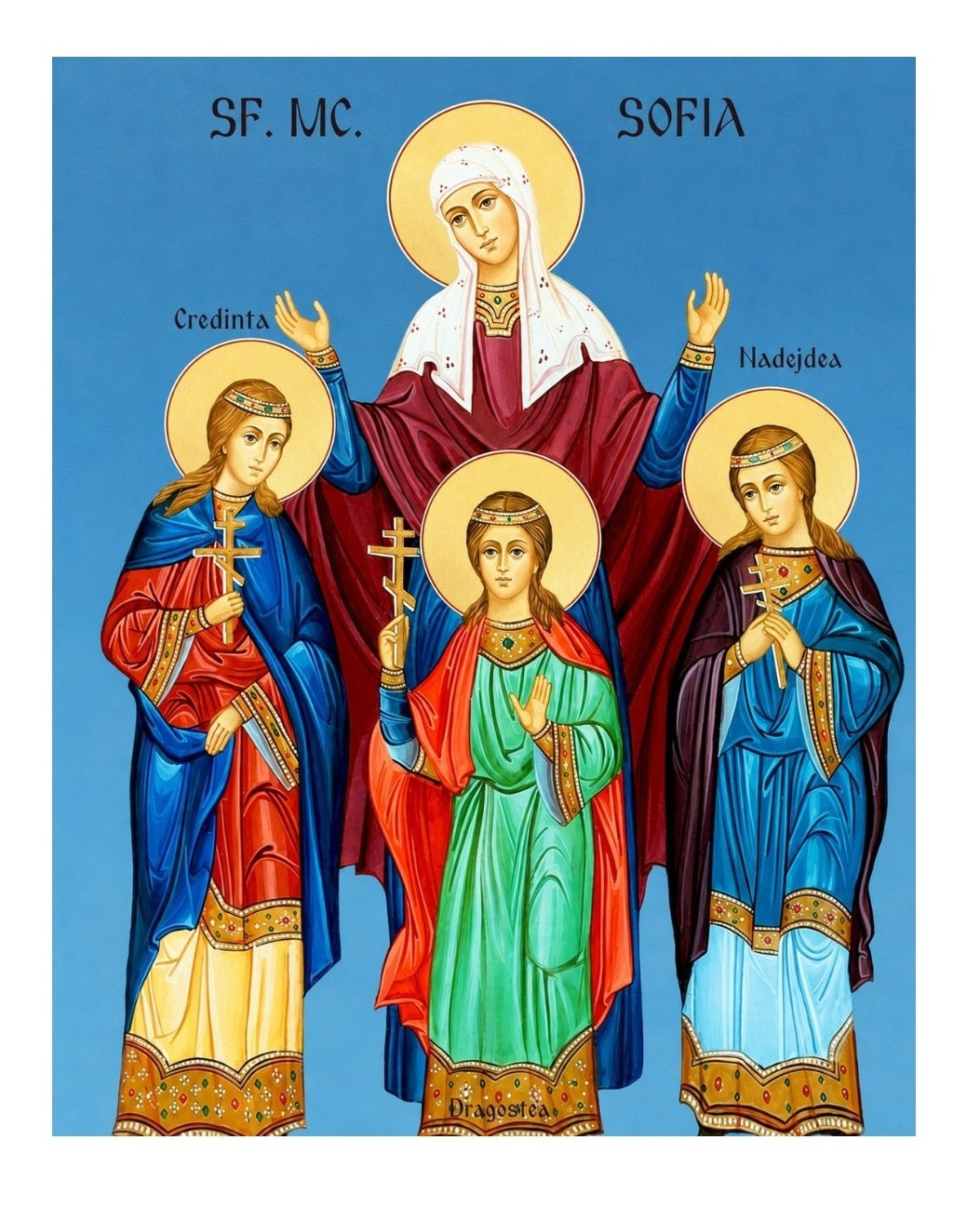 LITOGRAFIE PE MDF 15/18 – SFANTA MUCENITA SOFIA SI FIICELE