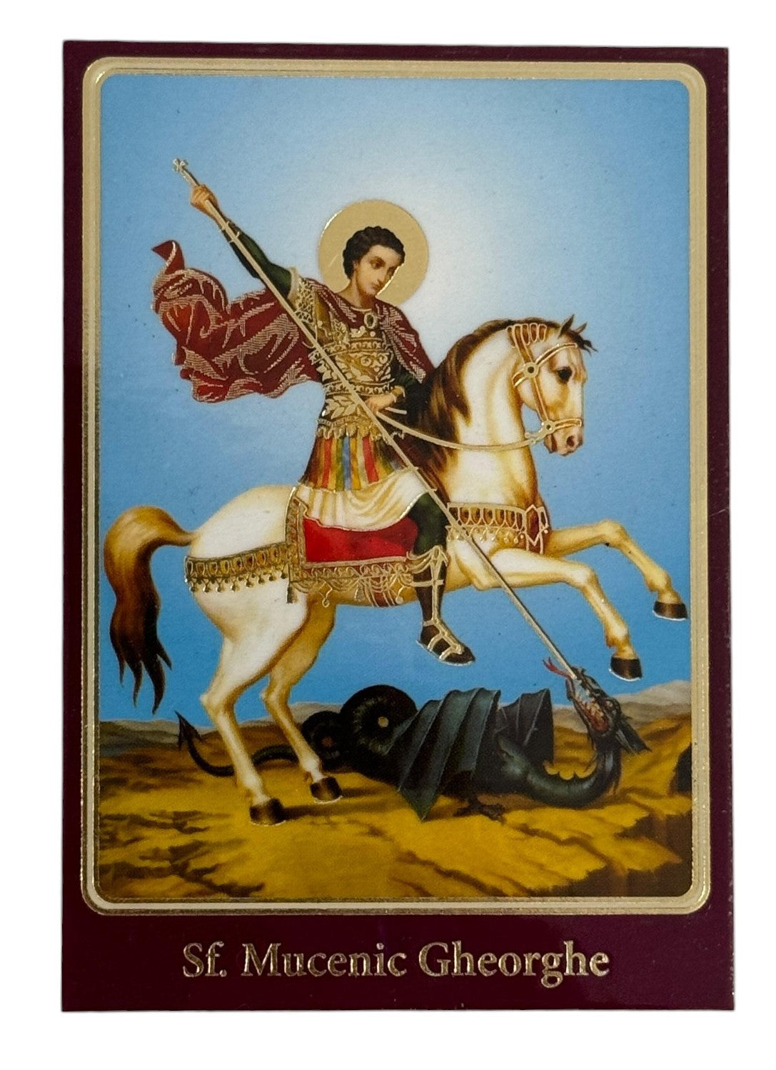 ICONITA PLASTIFIATA SFANTUL MARE MUCENIC GHEORGHE 2