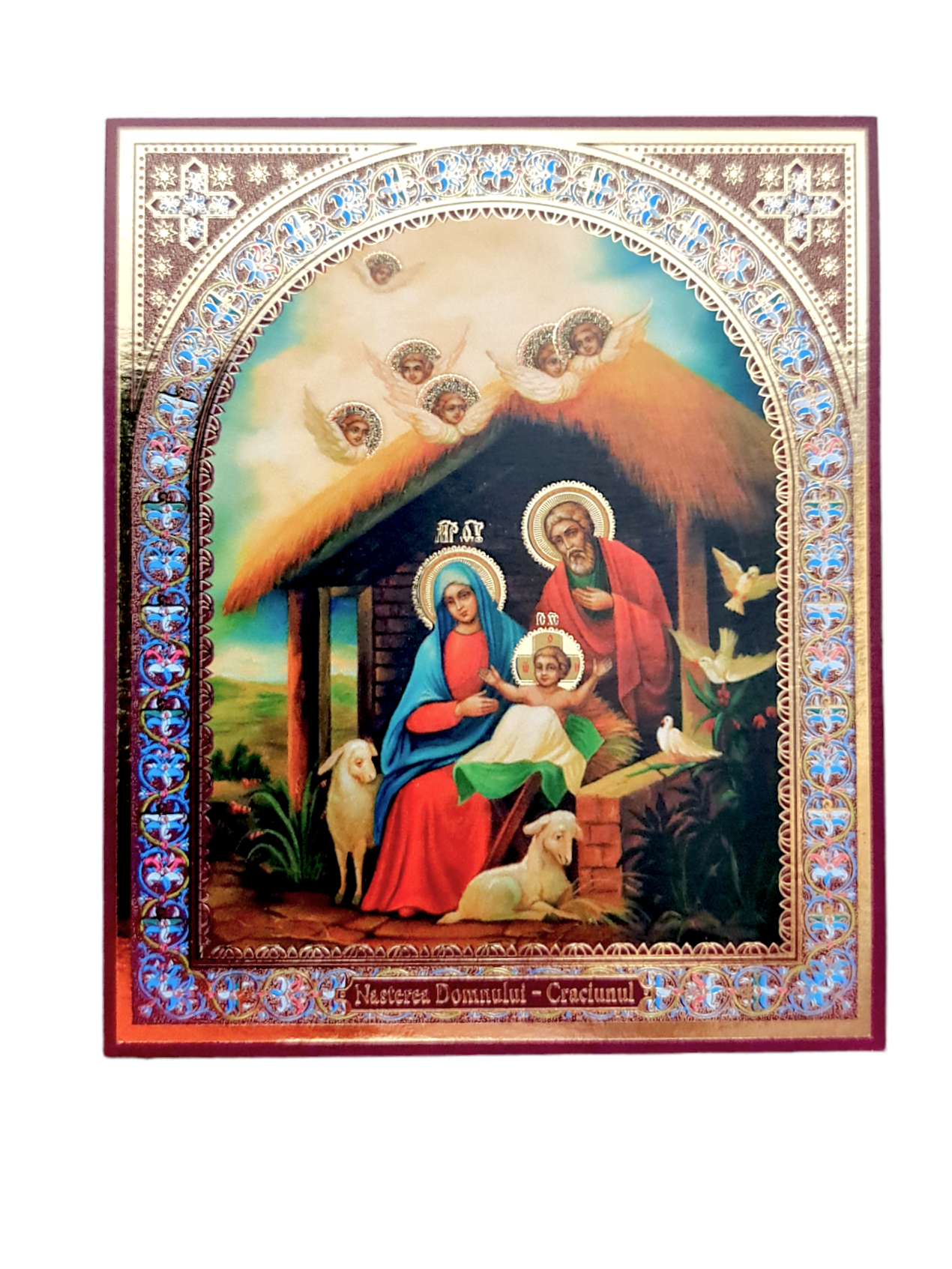 LITOGRAFIE PE MDF 10/12- NASTEREA DOMNULUI (CRACIUNUL)