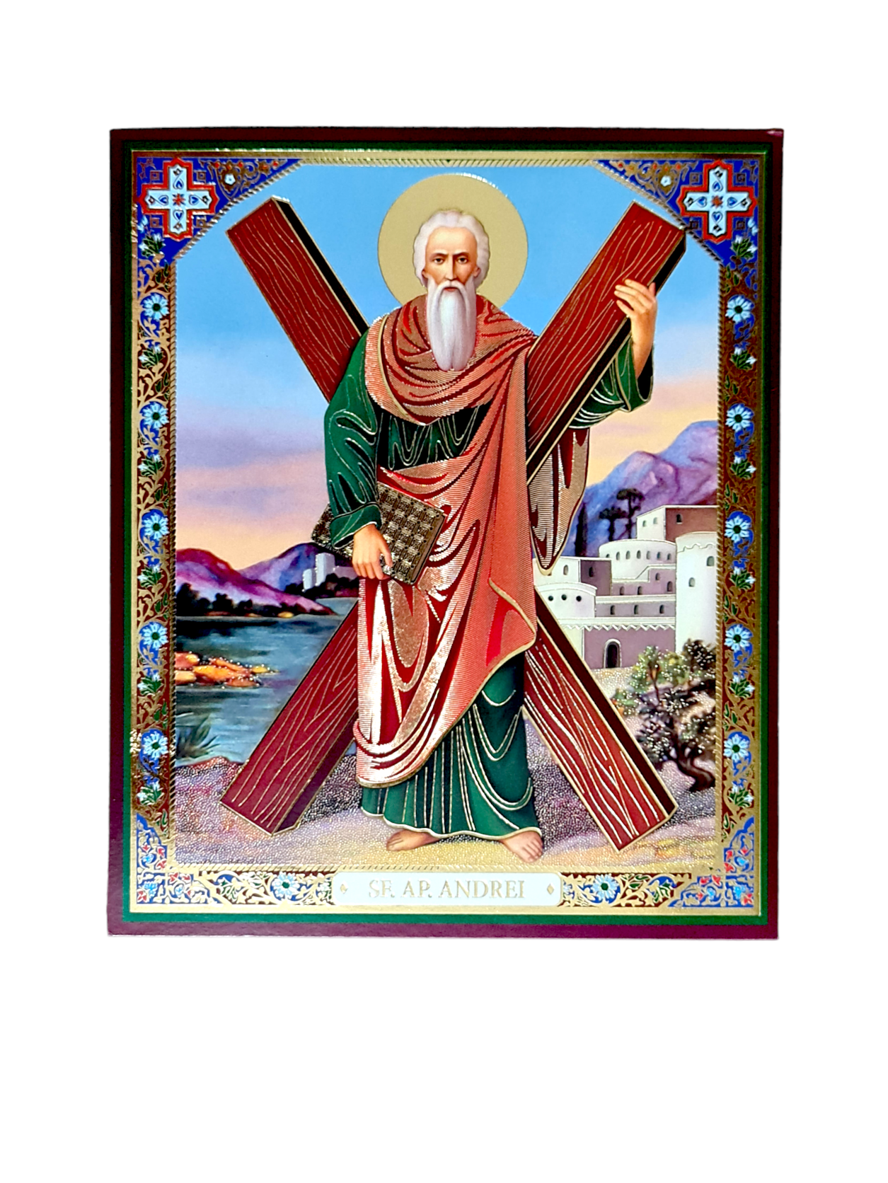 LITOGRAFIE PE MDF 15/18 - SFANTUL APOSTOL ANDREI (model 2)
