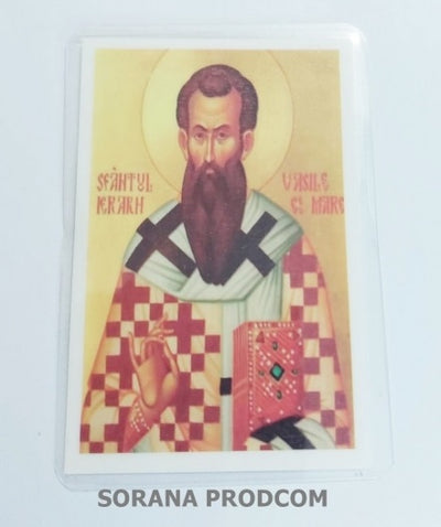 ICONITA PLASTIFIATA SFANTUL VASILE