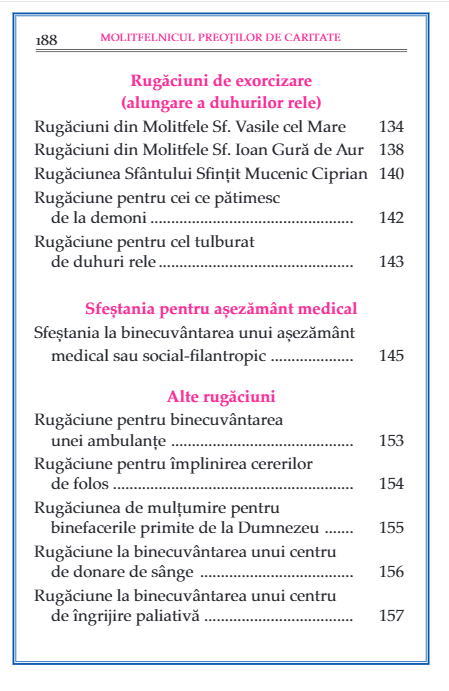 MOLITFELNICUL PREOTULUI DE CARITATE