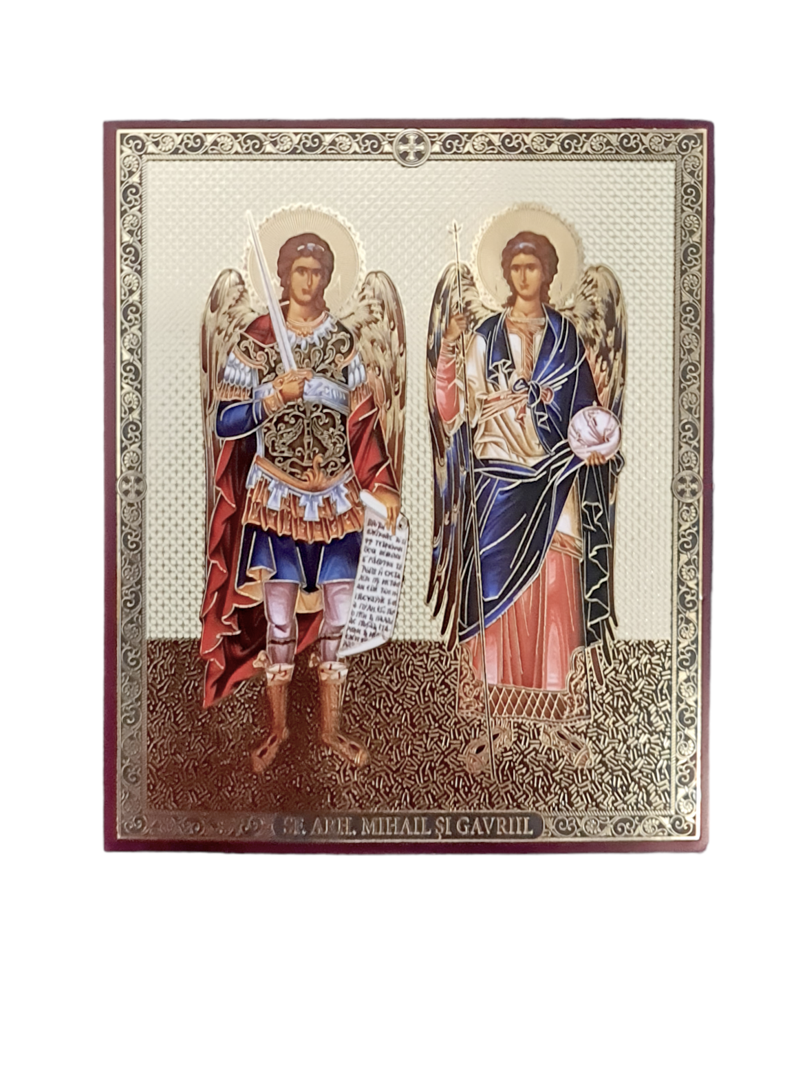 LITOGRAFIE PE MDF 10/12 - SF. ARHANGHELI MIHAIL SI GAVRIL (model 1)