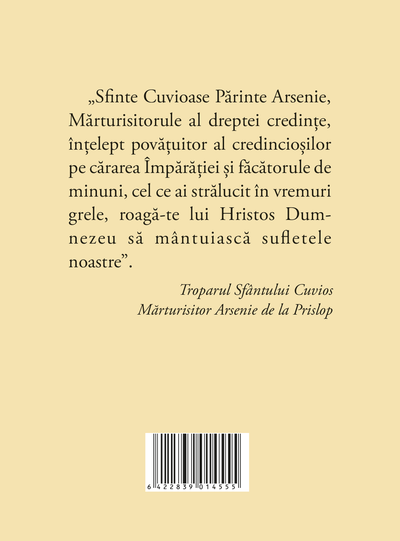 Acatistul Sfântului Cuvios Mărturisitor Arsenie de la Prislop – carte de rugăciune, format mic
