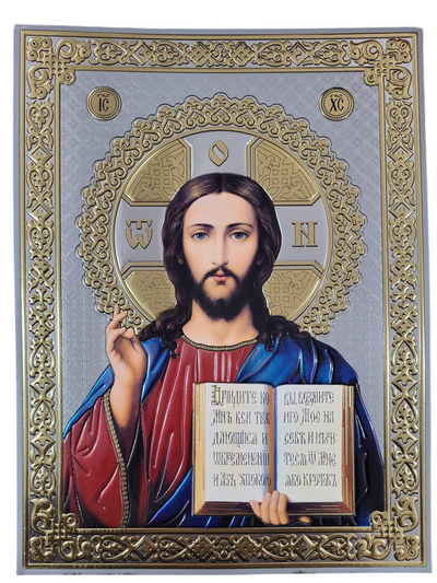 LITOGRAFIE ARGINTATA COLOR PE MDF 30/40 - MANTUITORUL PANTOCRATOR (model 3)