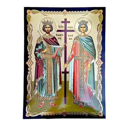 LITOGRAFIE PE MDF - SFINTII IMPARATI CONSTANTIN SI ELENA