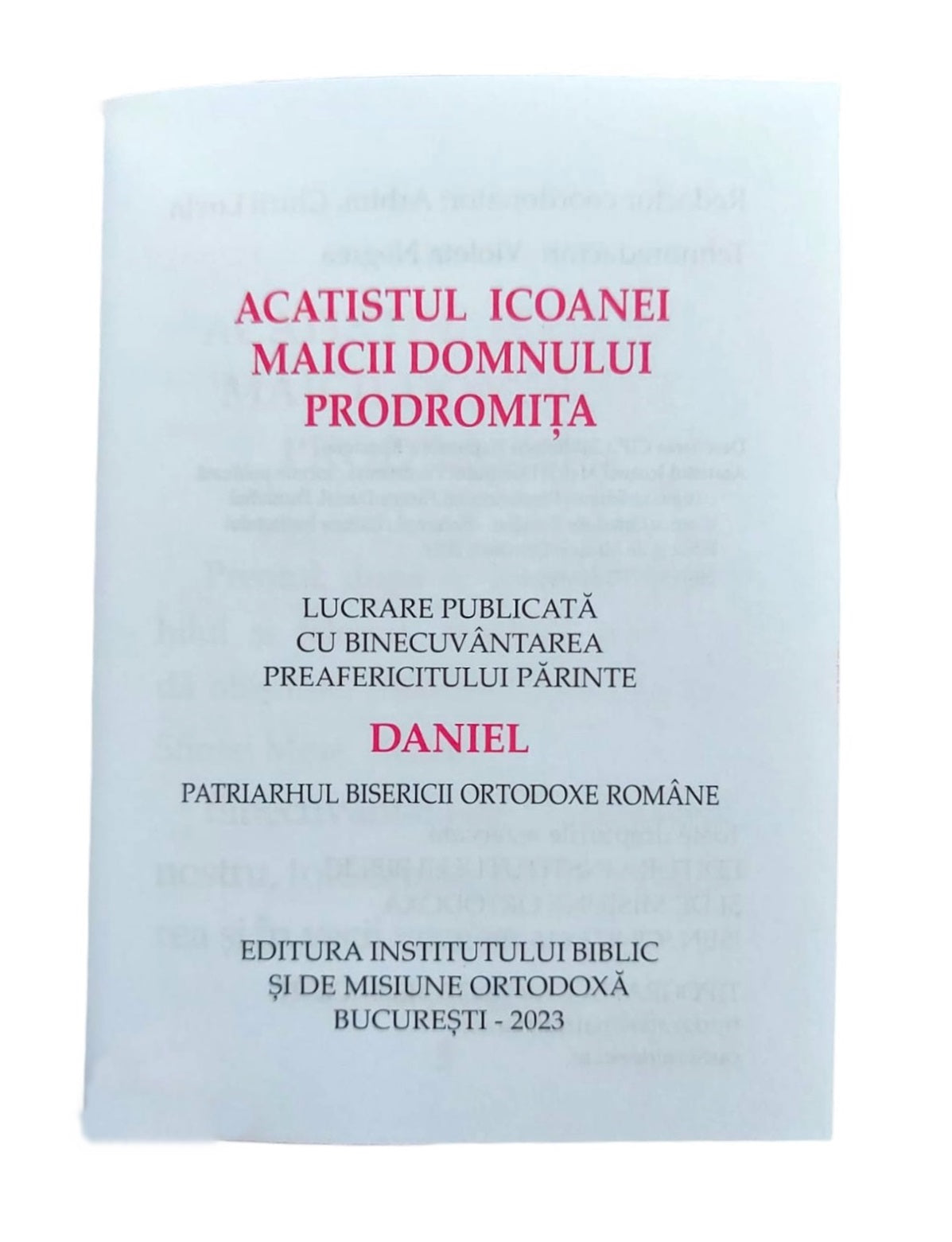 ACATISTUL ICOANEI MD PRODROMITA