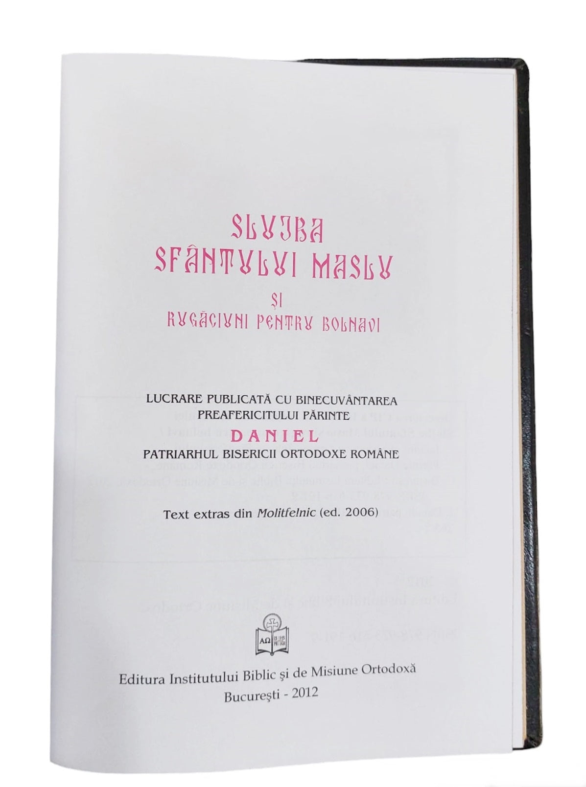 SLUJBA SFANTULUI MASLU LEGAT IN PIELE