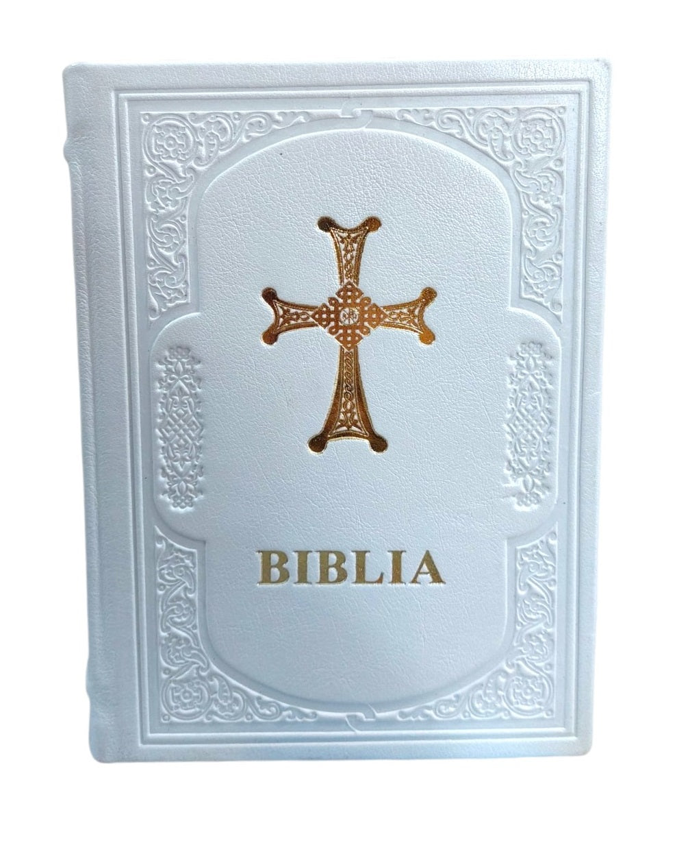 BIBLIE MEDIE LEGATA IN PIELE- ALB